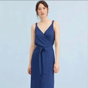 Everlane The Japanese GoWeave Tank Wrap Dress in Blue size 6